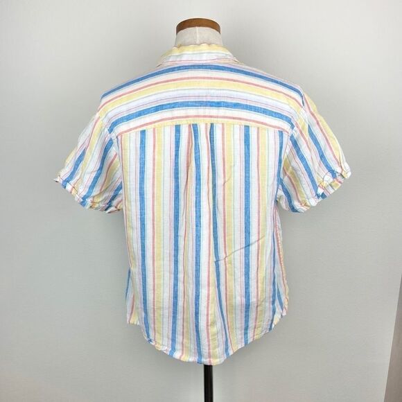 Lands’ End Short Sleeve Pastel Linen Blouse - Picture 5 of 6
